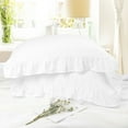 thumbnail image 3 of PiccoCasa Polyester Ruffle Pillowcases 2 Pcs with Envelope White Queen, 3 of 7