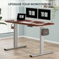 thumbnail image 3 of FLEXISPOT 60"x24" Home Office Height Adjustable Standing Desk with Hooks, Ergonomic Electric 2-Stage Stand Up Computer Desk, Gray and Mahogany, 3 of 9