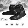 thumbnail image 4 of Soidarity Calcetines altos de plumón de invierno Botines de plumón de pato impermeables Cierre de cordón Botas de cubierta de pie rellenas Ropa Deportiva, Zapatos negro L, 4 of 6