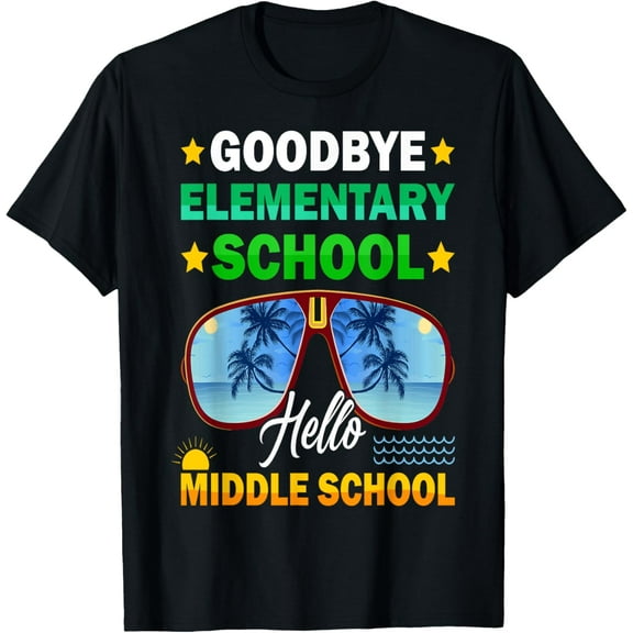 t-shirt Goodbye Elementary School On My Way To Middle School Boys T-Shirt mens,black,women,funny,men,journey,Crew Neck, Short Sleeve,printing