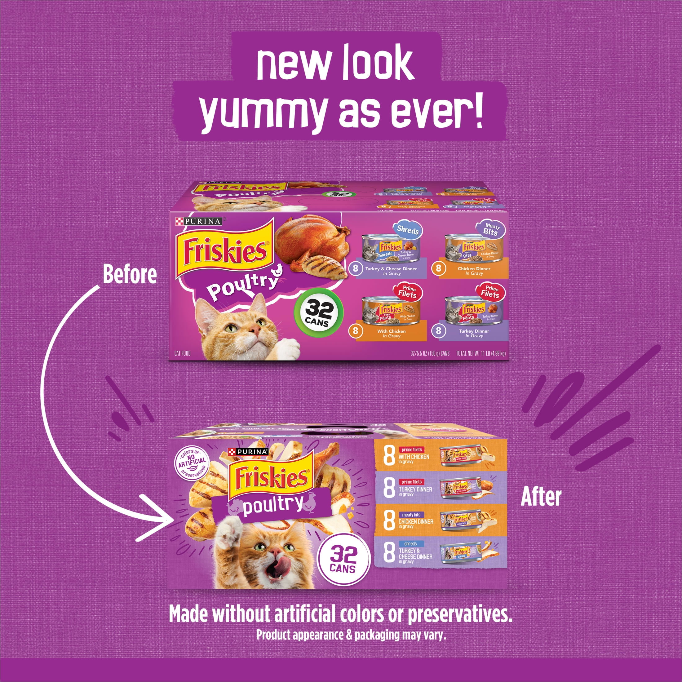 【オンライン限定商品】  Purina Friskies Wet Cat Food, Poultry Variety Pack with ミニカー