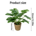 thumbnail image 3 of Artificial Monstera Deliciosa Plant with Woven Basket Realistic Faux Greenery for Home and Office Decor, 24 Inches Tall, 3 of 6
