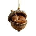 thumbnail image 2 of Pine Cone Animal Ornament, Woodland Acorn Forest Animal for Christmas Tree Decoration, 2D Acrylic Sleeping Animals Decor for Holiday Home Keepsake Gifts (B), 2 of 6