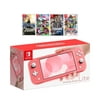 New Nintendo Switch Lite Coral Console Bundle with 4 Games: The Legend of Zelda: Breath of the Wild, Splatoon 2, Valkyria Chronicles 4, and Hyrule Warriors: Definitive Edition!