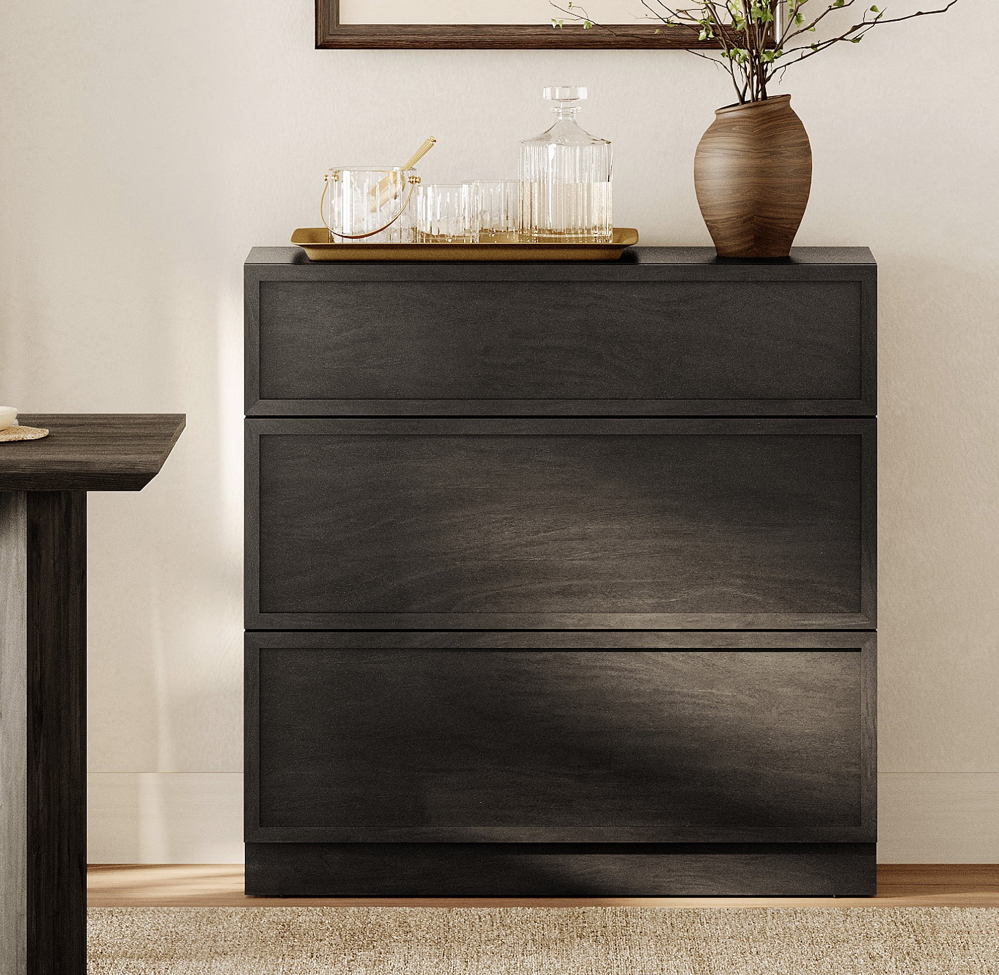 31.5" Modern Sideboard Buffet Cabinet with 3 Drawers, Multifunctional Sideboard with Large Storage and Adjustable Shelf