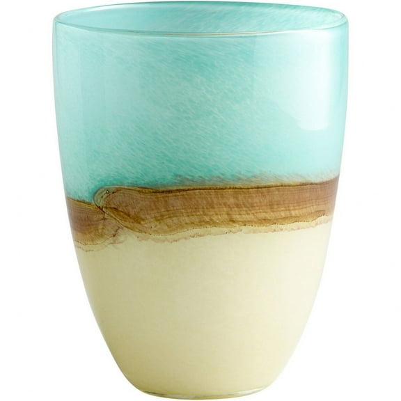 Cyan lighting - Turquoise Earth - Medium Decorative Vase - 7 Inches Wide by 9.25
