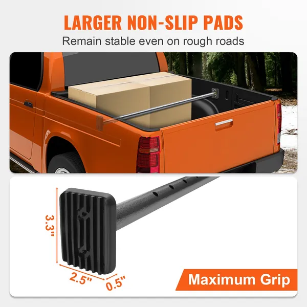 Heavy-Duty Adjustable Cargo Bar for Truck Beds - Extends 40" to 73", Supports 220 lbs - Stabilizer Bar for Pickup Trucks, SUVs & Mini Trucks - Prevents Load Shifting