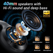 Hybrid Active Noise Cancelling Headphones,-50dB Wireless Bluetooth Headphones with Hi-Res Audio,120H Playtime Over Ear Bluetooth Headphones with 6 ENC Clear Mic,ANC Headphone for Travel Home Office
