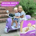 thumbnail image 4 of TCARAIWEN 12V Kids Electric Motorcycle Battery 3-Wheeler Tricycle w/Bluetooth Music LED Storage Box Purple, 4 of 6
