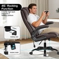 thumbnail image 5 of COOLHUT Big and Tall Office Chair 500LBS, Comfy Heavy Duty Executive Desk Chair with Adjustable Lumbar Support, Higth Back Computer Home Office Chair with Padded Flip -up Arms, Coffee, 5 of 9