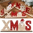 thumbnail image 2 of Gymnture Christmas Tabletop Decoration Santa Words Sign Xmas Wood Plaque Standing Sign, 2 of 10