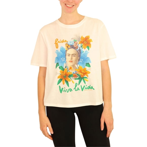 Junk Food Womens Viva La Frida Crop Camiseta gráfica malvavisco S