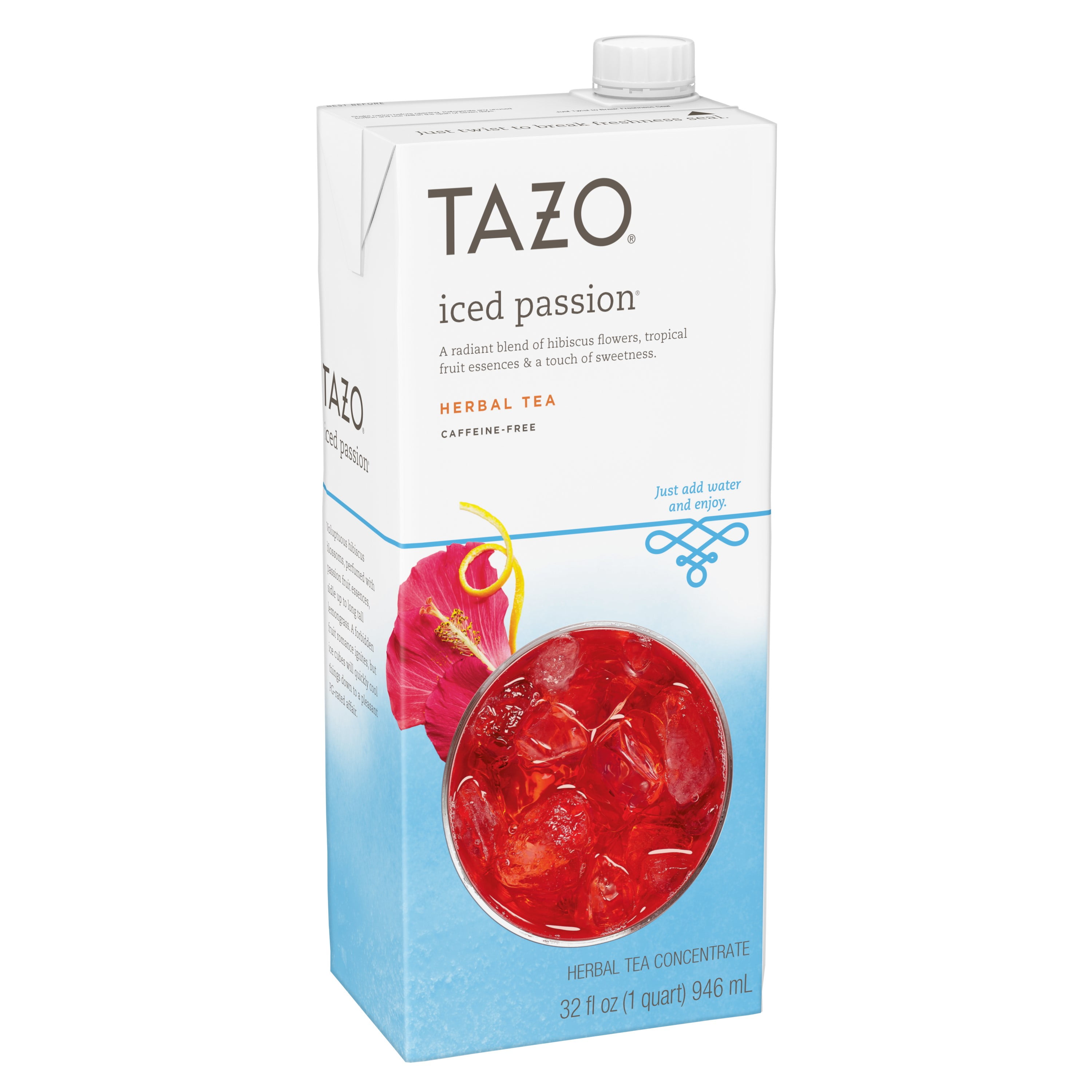 Tazo Herbal Tea Concentrate Iced Passion 32 Fl Oz 1 Count Walmart Com Walmart Com