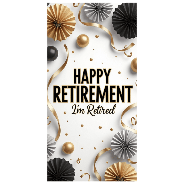 Happy Retirement Banner Backdrop Decoration for Party Golden Celebration Event Photography Props Background Decoration Retirement Party Banner