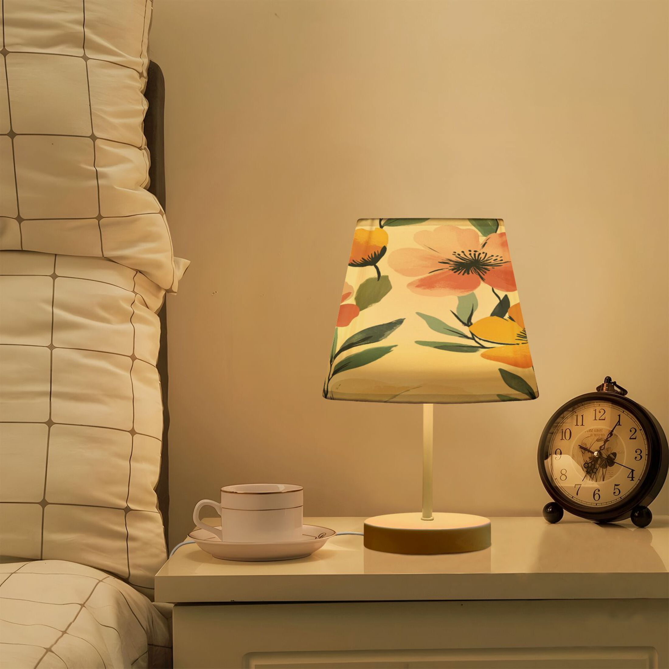 Table Lamp Small 5.9x10.8 Inches Table Lamps Night Light Tools & Home Improvement Bedroom Lamp Guest Room Lamp Study Lamp Office Lamp Yellow Flower Oil Painting