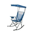 Ozark Trail Mesh Tension Rocking Camp Chair with Canopy, Blue and Grey