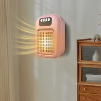 Nkmbld Space Heater for Office, Small Household Heater Portable Wall Mounted Hot Fan with Adjustable Thermostat and Overheat Protection, Pink