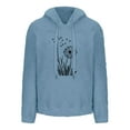 thumbnail image 4 of Olyvenn Long Sleeve Tops for Women 2025 Fall Winter Drawstring Hooded Sherpa Fleece Sweatshirts Flower Graphic Warm Shirts Light Blue XXXL, 4 of 4