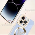 thumbnail image 2 of for iPhone 14 Pro Max Case [Support for Magsafe] Butterfly Pattern Magnetic Plating Screen Protector Luxury Elegant Case Camera Protector Soft Shockproof Protective Corner Back Cover -Blue, 2 of 12