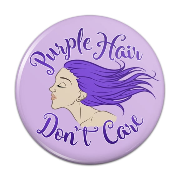 Purple Hair Don't Care Pinback Button Pin