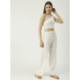 thumbnail image 4 of Moomaya Solid Womens Summer Coord Set, 2 Pcs Set Crop Top with Palazzo, Resort Wear, 4 of 8