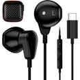 thumbnail image 2 of MHSIOAP-USB C Headphone for iPhone 16 Pro Max 16e 15 Plus for Samsung S25 S24 S23 FE S22 S21 A16 A53 A54 Galaxy Z Flip 6 Type C Earphone with Mic Control Noise Cancel Wired Earbuds for iPad 10 11 Pix, 2 of 4