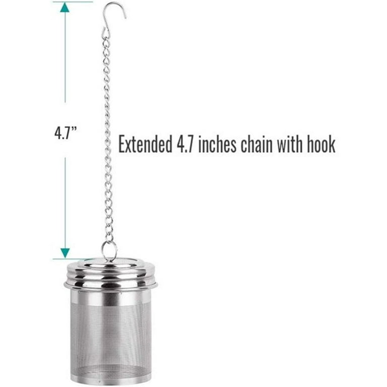 House Again 2 Pack Tea Ball Infuser & Cooking Infuser, Extra Fine Mesh Tea Infuser Threaded Connection 18/8 Stainless Steel with Extended Chain Hook
