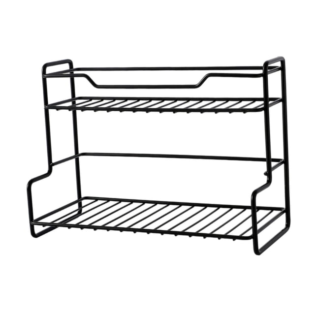 braveheart Kitchen Storage Rack Space Saving Multipurpose Silver Desk Restaurant Household for Black 27.5x13x20cm