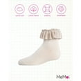 thumbnail image 6 of MeMoi Velvet Pleated Cotton Blend Anklet Socks - Girls - Female, 6, Winter White, 6 of 7