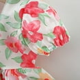 thumbnail image 6 of THDHVS Girls Summer Dresses, Dresses for Kids, Toddler Kids Baby Girls Fashion Cute Short Sleeve Sweet Flower Print Ruffle Dress Pink 12-18 Months, 6 of 7