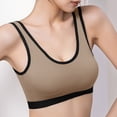 thumbnail image 7 of Yufatyle Wire Free Bras with Support and Lift Gathering Seamless Colorblock Underwear Sports Bras for Women High Support Coffee Workout Yoga Sports Bras,M-XL, 7 of 7