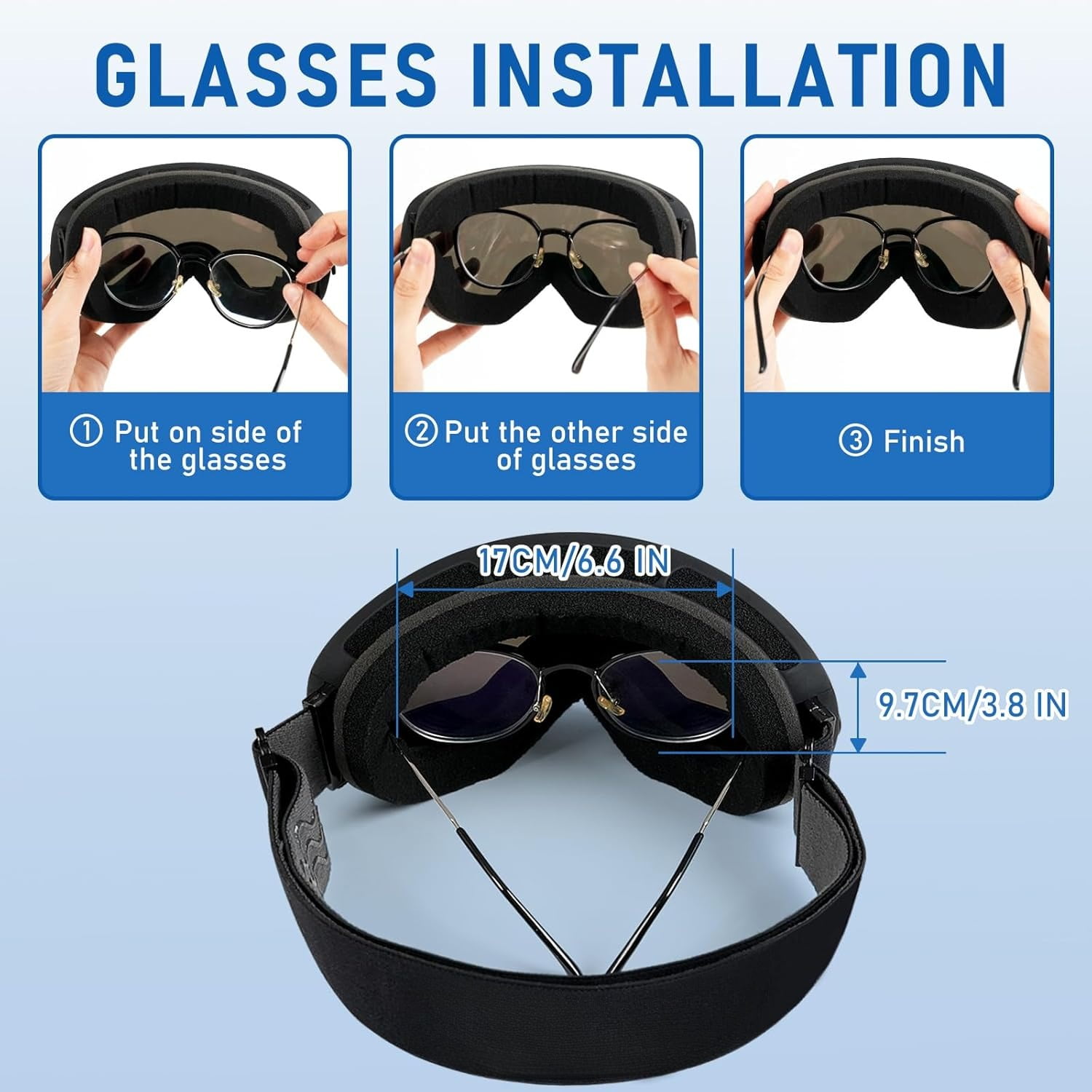 Ski Goggles Snowboard Goggles Adult - UV Protection Anti-Fog Snow Goggle Over Glasses Snow Goggles for Men,Women & Youth