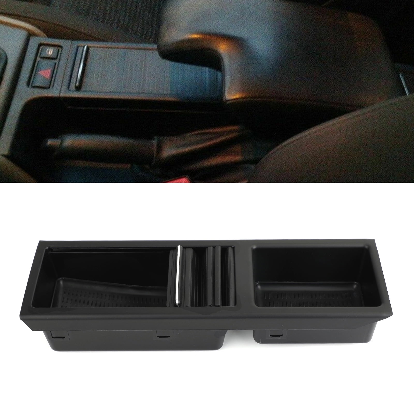 Motor Genic Black Front Center Console Storage Cup Holder Fits For