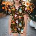thumbnail image 4 of Elegyee Girls Thanksgiving Turkey Pajamas Satin Button Down Shirt Shorts PJs(2-13 Years), 4 of 4