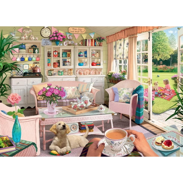 Ravensburger The Tea Shed Rompecabezas de 1000 piezas para adultos - 16956 - Cada pieza es Ravensburger Ravensburger