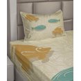 thumbnail image 2 of Ambesonne Fish Fitted & Top Sheet Set with Sham, Aquarium Ocean Waves, Sand Brown Seafoam, 2 of 4