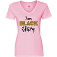thumbnail image 3 of Inktastic I Am Black History Women's V-Neck T-Shirt, 3 of 5