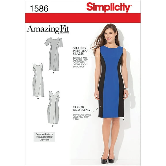 Simplicity Misses' & Plus Size 10-18 Amazing Fit Dress Pattern, 1 Each