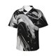 thumbnail image 1 of Balery Fluid Black White Paint Swirls Camisas hawaianas de manga corta para hombre, camisas playeras de corte holgado, camisas de vacaciones con botones,3X-Large, 1 of 7