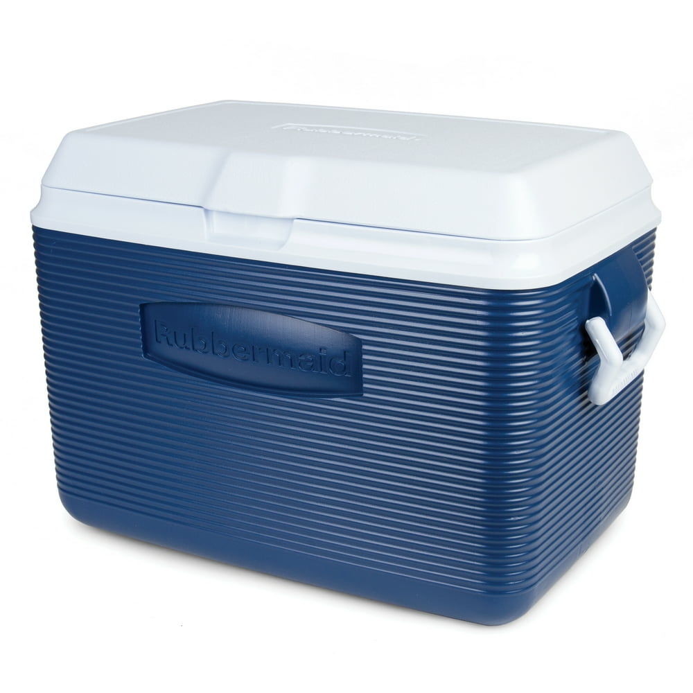 Rubbermaid 48 Quart Ice Chest Cooler, Comfort Grip, Blue