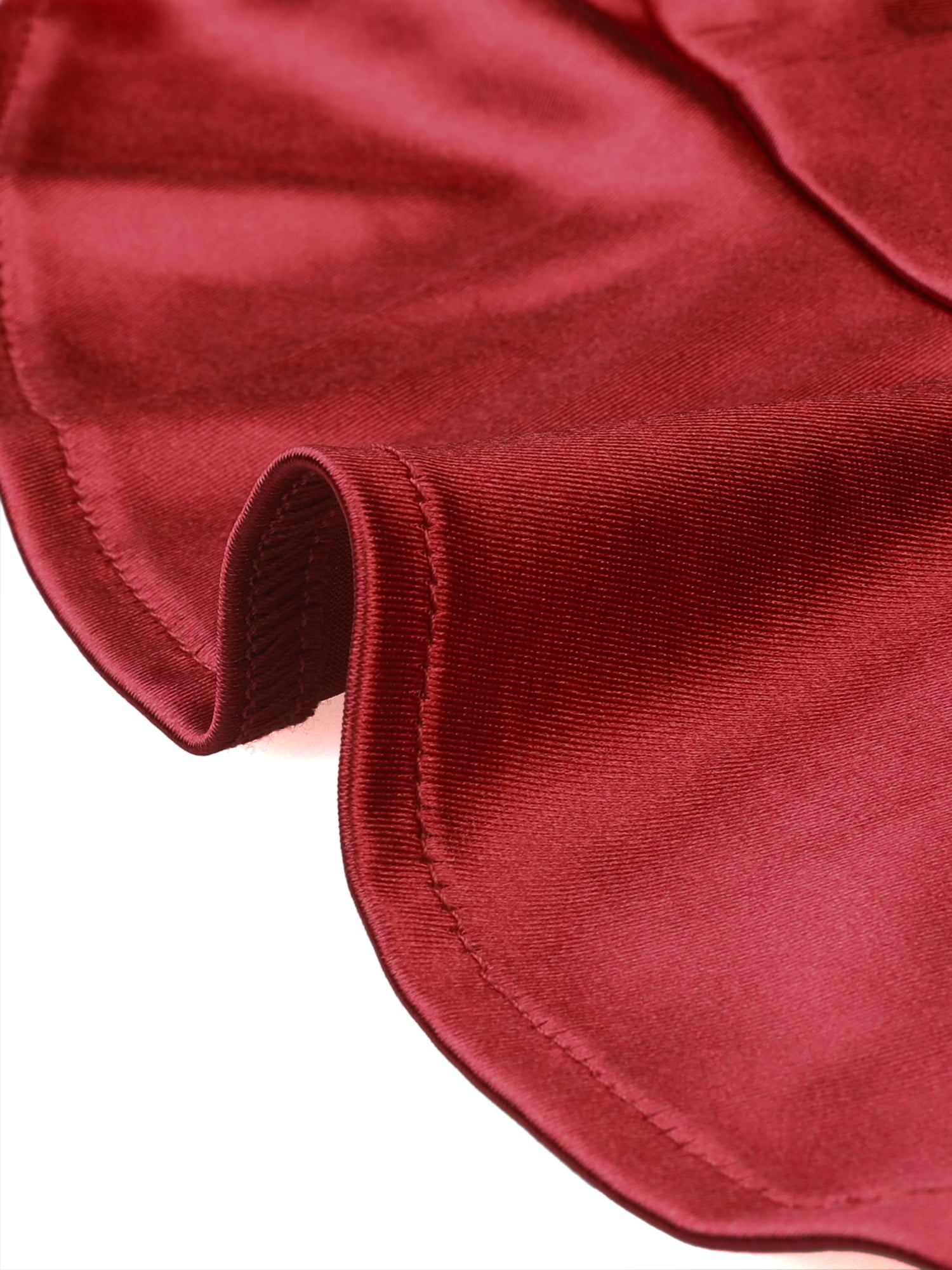 DARING DIVA Women's Satin Jacket Formal Long Sleeves Bolero Shrugs for Dresses S Wine Red