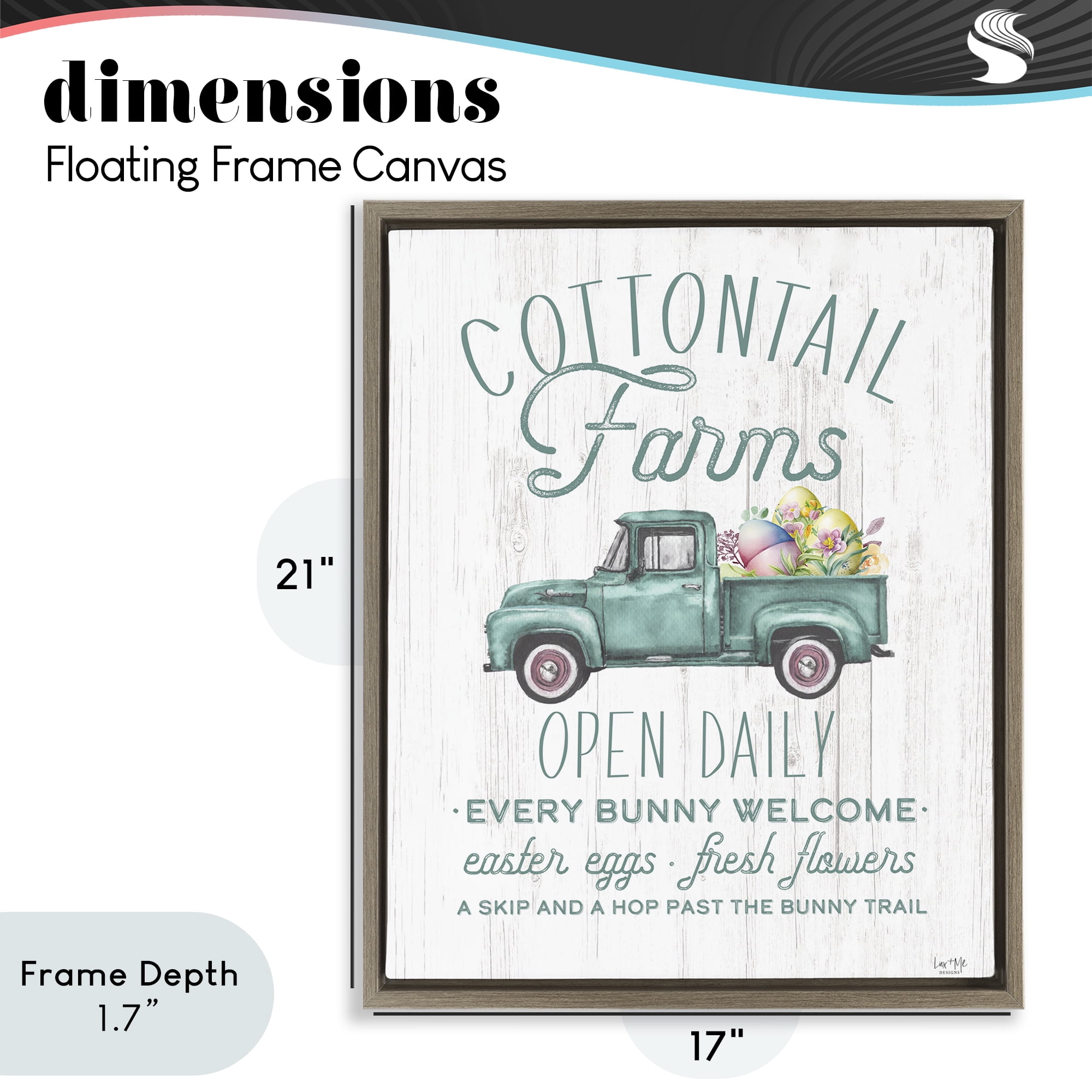 Stupell Industries Antique Cottontail Farms Brown Framed Floater Canvas Wall Art, design by Lux + Me Designs