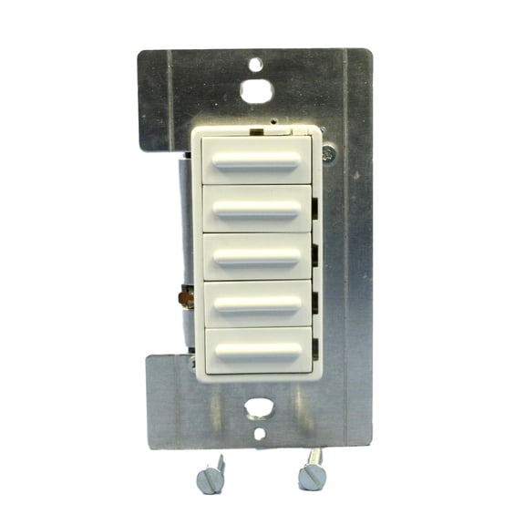 Leviton 17768-W Decora Microdim Fluorescent Dimmer Switch, Preset, 4-Scene, for Use with Advance Mark VII & Helios Ballasts Only, White