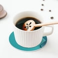 thumbnail image 5 of Gaeub a Teal Ribbonin Print 4 Pcs Leather Coasters for Drinks ,Drink Coasters Sets,Drink Table Cup Coasters for Living Room Kitchen Coffee Decor-Round Shape, 5 of 6