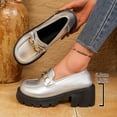 thumbnail image 4 of Bkhluea Women Metal Buckle Platform Loafers Slip On Comfortable Footwear For Office Work Daily Casual Outdoor Activities, 4 of 7