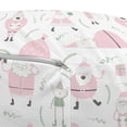 thumbnail image 3 of Christmas Pouf Cover with Zipper, Winter Theme Different Santa Clauses Motifs Style, Soft Decorative Fabric Unstuffed Case, 30" W X 17.3" L, Rose Pale Sage Green, by Ambesonne, 3 of 5