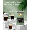 thumbnail image 4 of Drip Coffee Maker, Coffee Machine with 25 Oz Glass Coffee Pot, Retro Style Coffee Maker with Reusable Filter & Three Brewing Modes, 30minute-Warm-Keeping, Matcha Green, 4 of 7