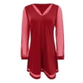 thumbnail image 4 of XEGLSBU Girls Dresses Size 5-8 Girls' Dress Long Sleeved V Neck Dress Party Dress Children's Dress Performance Dress 7 13 Years Old Red Size 9-10 Years, 4 of 4