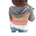 thumbnail image 2 of Women‘s Hooded Sweater Rib Knitted Long Sleeve Loose Fitting Pullover with Hood, 2 of 6