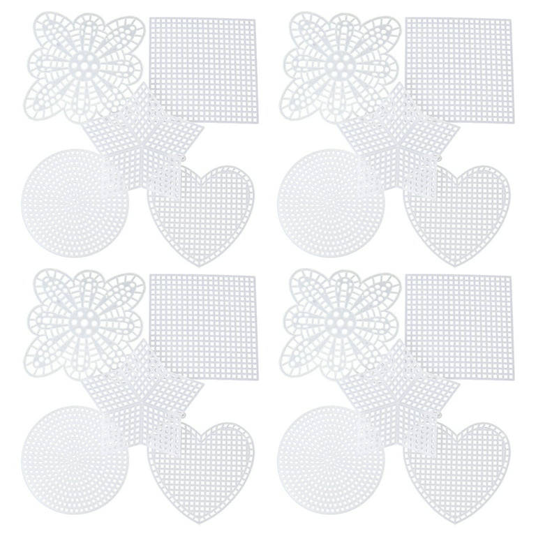 Xyer 3Pcs/Set Embroidery Mesh Sheet DIY Convenient Plastic Crafting Purse Mesh Knitting Sheet for Home White, Size: 35.5